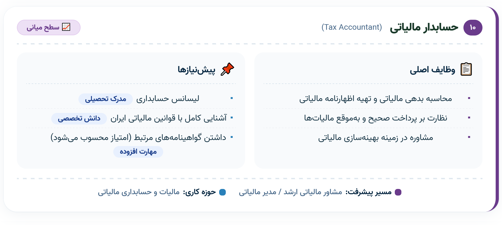۱۰. حسابدار مالیاتی (Tax Accountant)
