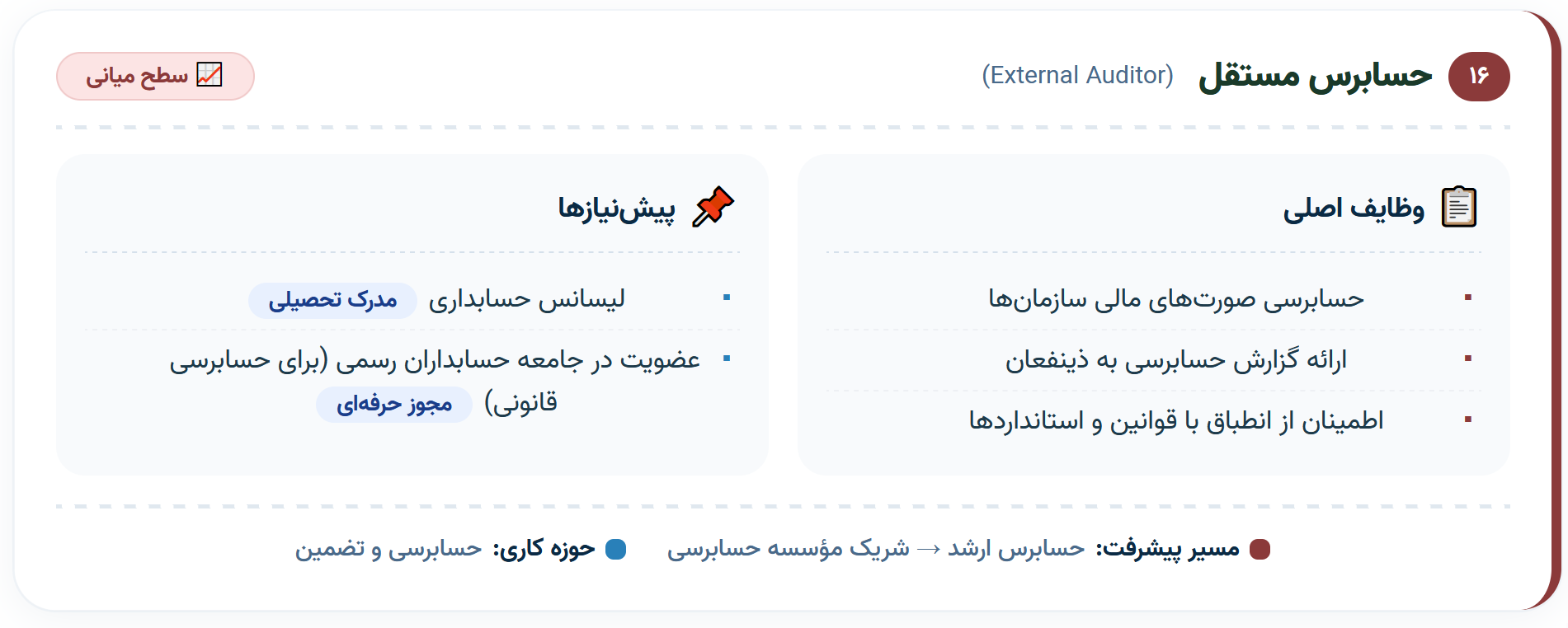 ۱۶. حسابرس مستقل (External Auditor)