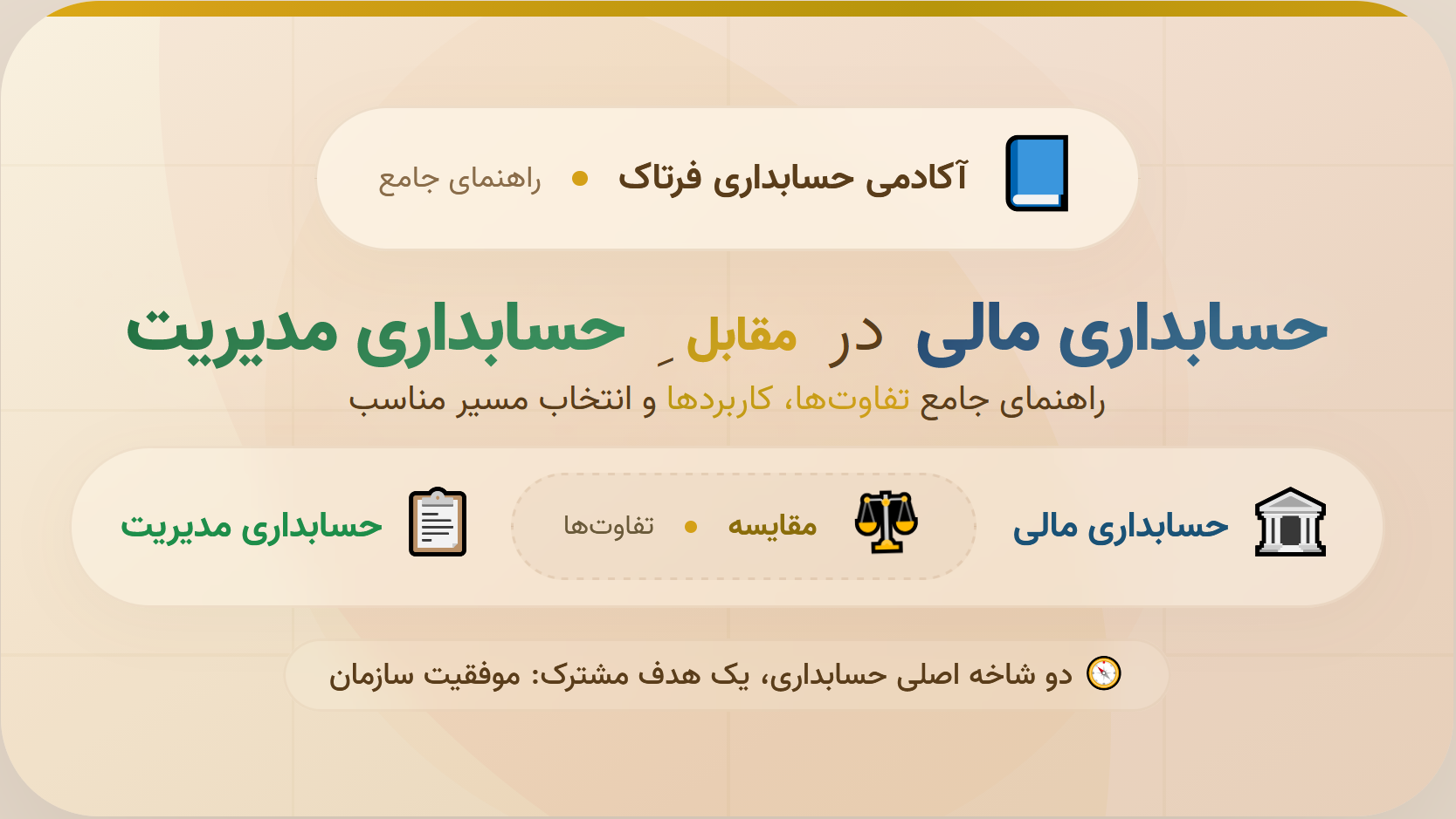 حسابداری مالی در مقابل حسابداری مدیریت ؛ راهنمای جامع تفاوت‌ها، کاربردها و انتخاب مسیر مناسب